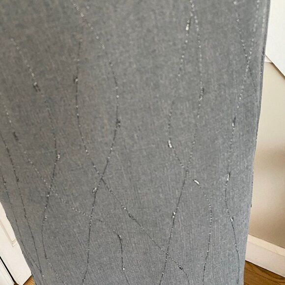 Express Gray Silver Threaded Spaghetti Strap Knee length Dress SZ 11/12 - Picture 5 of 11